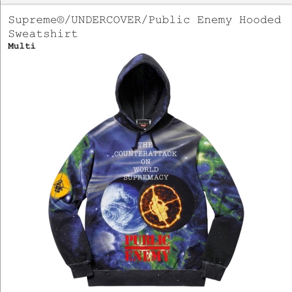 Supreme undercover/ piblic enemy collab Hoodie